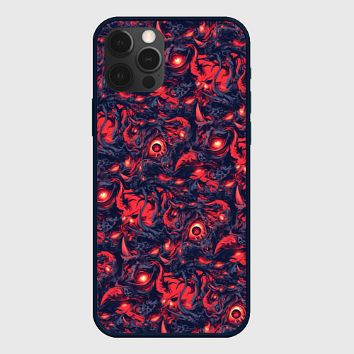 Чехол iPhone 12 Pro Монстры паттерн / 3D-Черный – фото 1