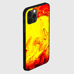 Чехол для iPhone 12 Pro Красные и желтые разводы, цвет: 3D-черный — фото 2