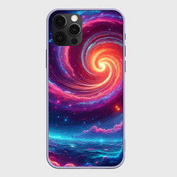Чехол iPhone 12 Pro Яркая неоновая галактика - нейросеть