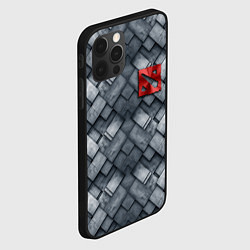 Чехол для iPhone 12 Pro Dota - metal texture logo, цвет: 3D-черный — фото 2