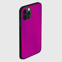 Чехол для iPhone 12 Pro Яркий розовый в полоску, цвет: 3D-черный — фото 2
