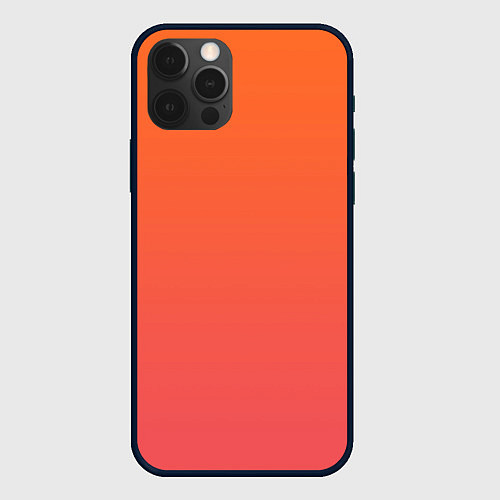 Чехол iPhone 12 Pro Градиент оранжево-розовый / 3D-Черный – фото 1