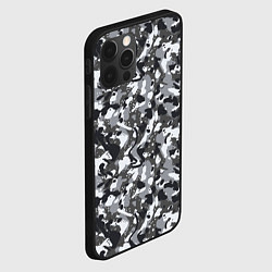 Чехол для iPhone 12 Pro Пиксельный камуфляж серого цвета, цвет: 3D-черный — фото 2