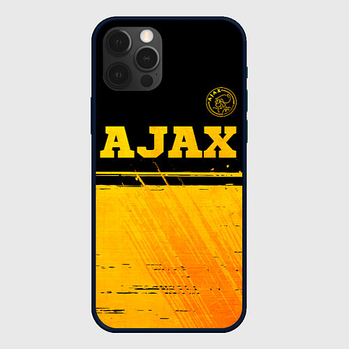Чехол iPhone 12 Pro Ajax - gold gradient посередине / 3D-Черный – фото 1