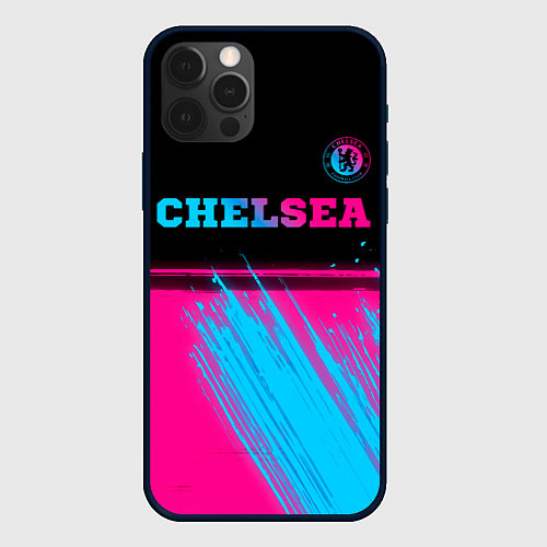 Чехол iPhone 12 Pro Chelsea - neon gradient посередине / 3D-Черный – фото 1