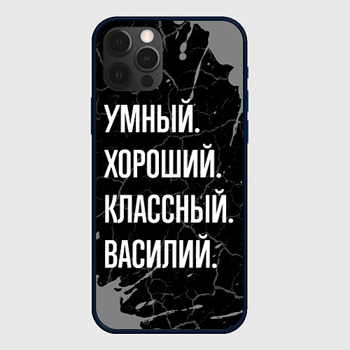 Чехол iPhone 12 Pro Умный хороший классный: Василий / 3D-Черный – фото 1