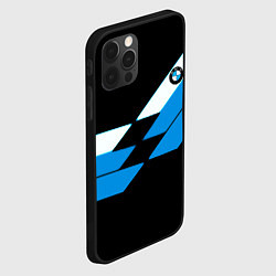 Чехол для iPhone 12 Pro BMW sport geometry blu, цвет: 3D-черный — фото 2