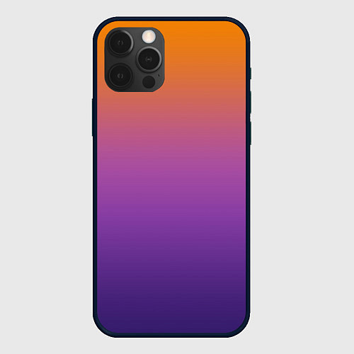 Чехол iPhone 12 Pro Градиент оранжево-фиолетовый / 3D-Черный – фото 1