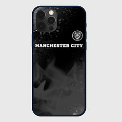 Чехол iPhone 12 Pro Manchester City sport на темном фоне посередине