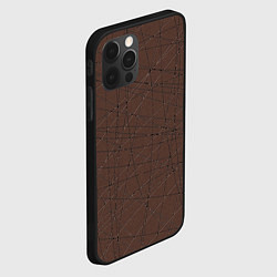 Чехол для iPhone 12 Pro Абстракция порезы коричневый, цвет: 3D-черный — фото 2