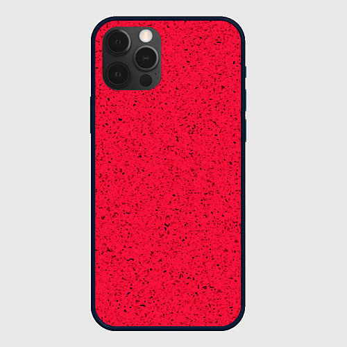 Чехол iPhone 12 Pro Карминово-красный текстура / 3D-Черный – фото 1