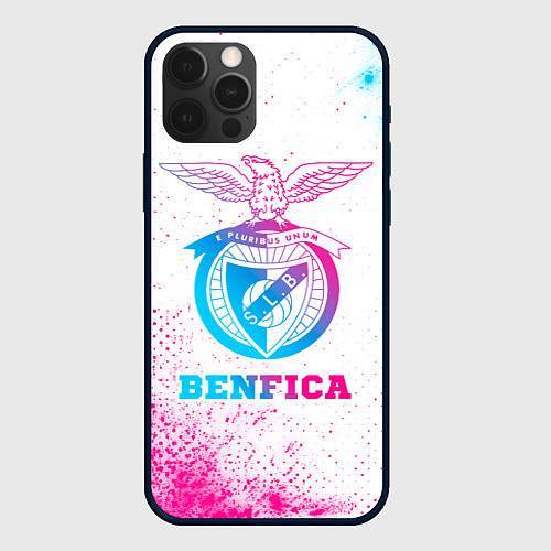 Чехол iPhone 12 Pro Benfica neon gradient style / 3D-Черный – фото 1