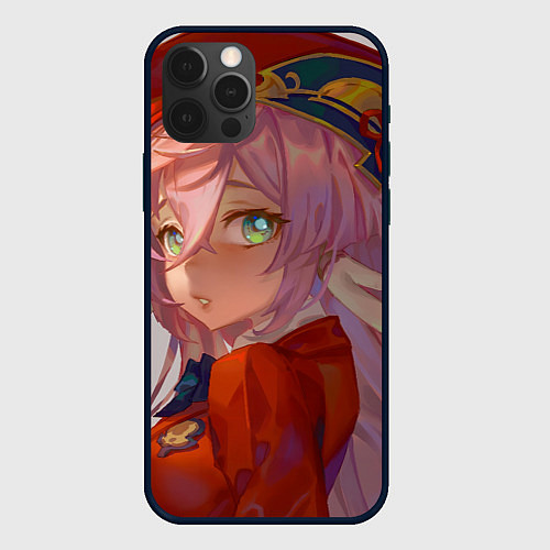 Чехол iPhone 12 Pro Genshin Impact Янь Фэй cute / 3D-Черный – фото 1