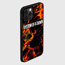 Чехол для iPhone 12 Pro System of a Down red lava, цвет: 3D-черный — фото 2