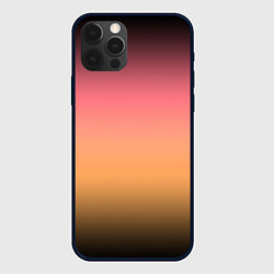 Чехол для iPhone 12 Pro Градиент затемнённый розово-жёлтый, цвет: 3D-черный