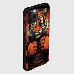 Чехол для iPhone 12 Pro Муай-Тай тигр в стойке боевые искусства, цвет: 3D-черный — фото 2
