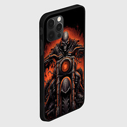 Чехол для iPhone 12 Pro Скелет из ада едет на старом мотоцикле, цвет: 3D-черный — фото 2
