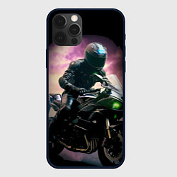 Чехол для iPhone 12 Pro Мотоциклист в тумане, цвет: 3D-черный