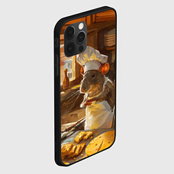 Чехол для iPhone 12 Pro Крыса повар готовит на кухне, цвет: 3D-черный — фото 2
