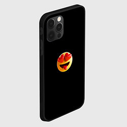 Чехол для iPhone 12 Pro Объемный влюблённый смайл улыбка с языком черном, цвет: 3D-черный — фото 2
