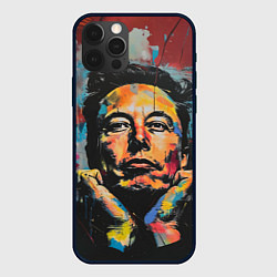 Чехол iPhone 12 Pro Илон Маск граффити портрет