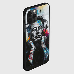 Чехол для iPhone 12 Pro Илон Маск граффити портрет на серой стене, цвет: 3D-черный — фото 2