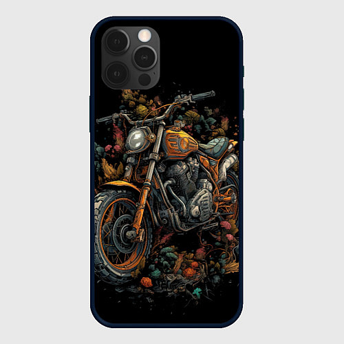 Чехол iPhone 12 Pro Мотоцикл абстракции / 3D-Черный – фото 1