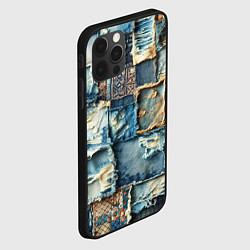 Чехол для iPhone 12 Pro Деним пэчворк-ржавчина, цвет: 3D-черный — фото 2