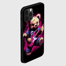Чехол для iPhone 12 Pro Плюшевый медведь музыкант с гитарой, цвет: 3D-черный — фото 2