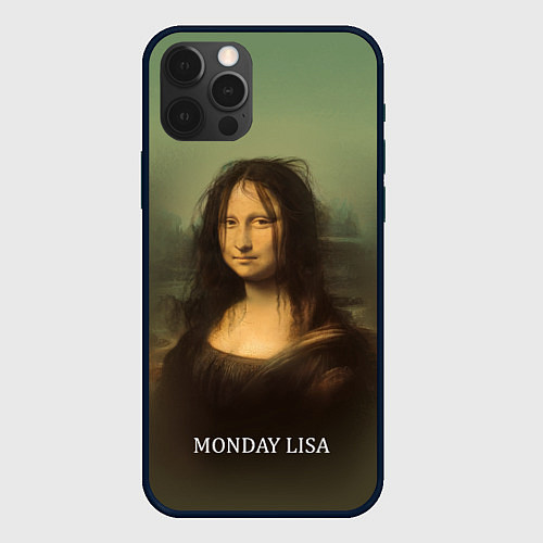 Чехол iPhone 12 Pro Лиза в понедельник - Мона Лиза / 3D-Черный – фото 1