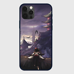 Чехол iPhone 12 Pro Touhou Project Aya Шамеймару город на фоне