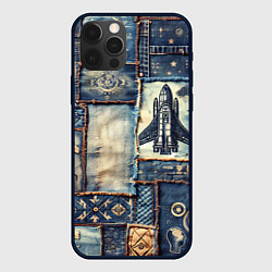 Чехол iPhone 12 Pro Космический корабль - пэчворк