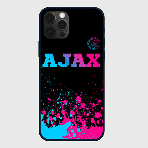 Чехол iPhone 12 Pro Ajax - neon gradient посередине / 3D-Черный – фото 1