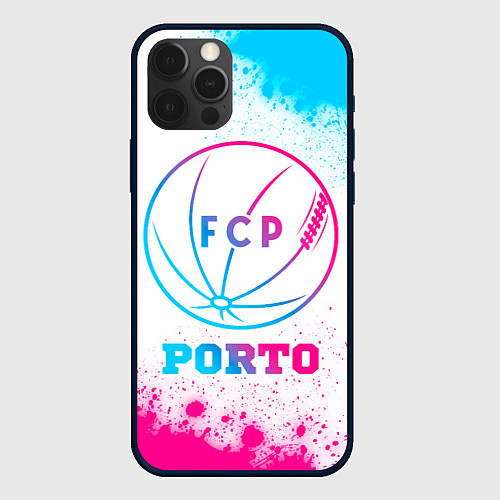 Чехол iPhone 12 Pro Porto neon gradient style / 3D-Черный – фото 1