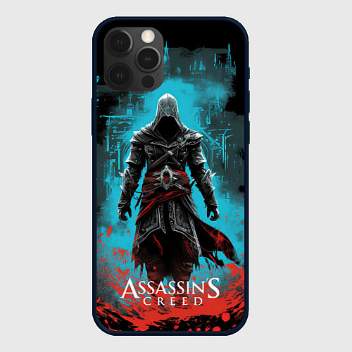 Чехол iPhone 12 Pro Assassins creed подводный город / 3D-Черный – фото 1