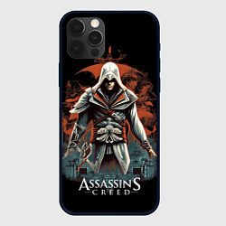 Чехол iPhone 12 Pro Assassins creed абстрактный фон