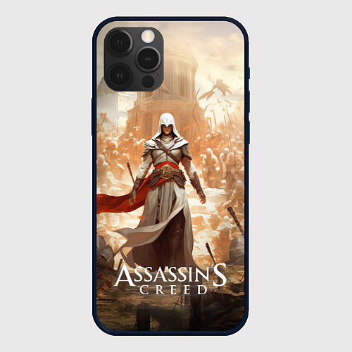 Чехол iPhone 12 Pro Assassins creed старинный город / 3D-Черный – фото 1