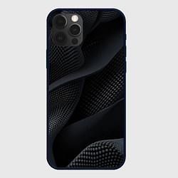 Чехол для iPhone 12 Pro Черная геометрическая материя, цвет: 3D-черный