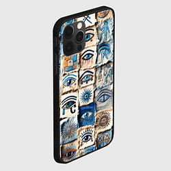 Чехол для iPhone 12 Pro Глаза на пэчворк дениме, цвет: 3D-черный — фото 2