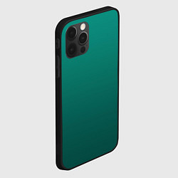 Чехол для iPhone 12 Pro Градиент нефритовый зелёный, цвет: 3D-черный — фото 2