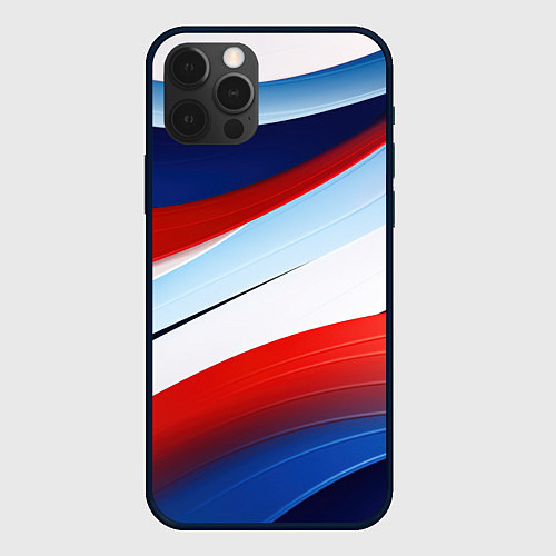 Чехол iPhone 12 Pro Волнистая абстракция в стиле минимализм / 3D-Черный – фото 1