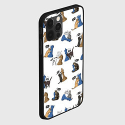 Чехол для iPhone 12 Pro Котики и шахматы белый, цвет: 3D-черный — фото 2