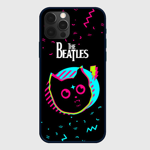 Чехол iPhone 12 Pro The Beatles - rock star cat / 3D-Черный – фото 1