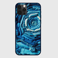 Чехол для iPhone 12 Pro Джинсовая роза - нейросеть, цвет: 3D-черный
