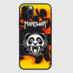 Чехол iPhone 12 Pro Manowar рок панда и огонь