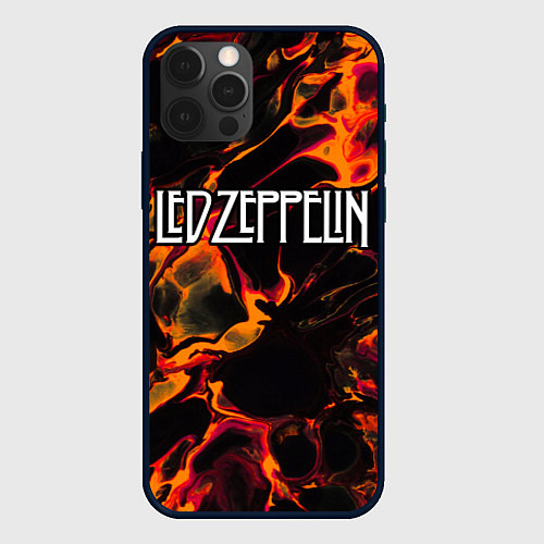 Чехол iPhone 12 Pro Led Zeppelin red lava / 3D-Черный – фото 1