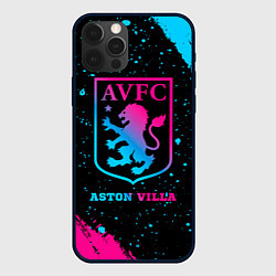 Чехол для iPhone 12 Pro Aston Villa - neon gradient, цвет: 3D-черный