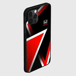 Чехол для iPhone 12 Pro Honda - красные треугольники, цвет: 3D-черный — фото 2