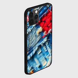 Чехол для iPhone 12 Pro Авангардный джинсовый пэчворк - нейросеть, цвет: 3D-черный — фото 2