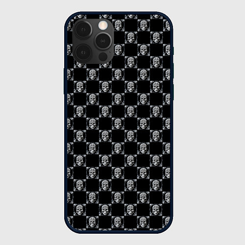 Чехол iPhone 12 Pro Mechanic skull / 3D-Черный – фото 1